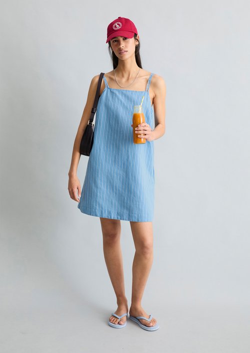 Relaxed striped dress — Light Blue