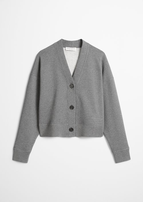 Relaxed sweat cardigan — Warm Granite Melange