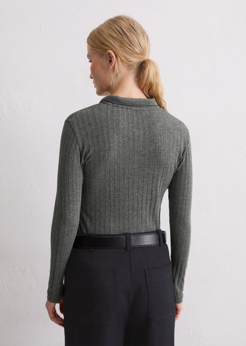 Jersey polo shirt regular — Warm Granite Melange