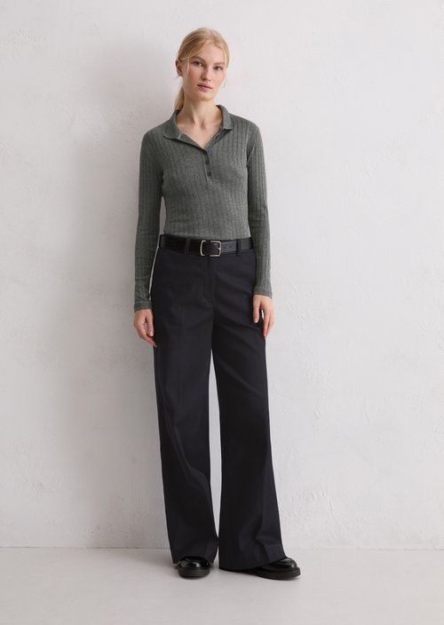 Jersey polo shirt regular — Warm Granite Melange