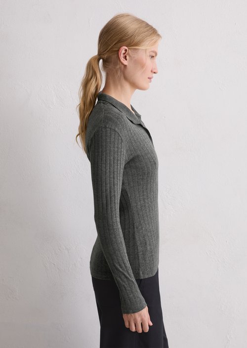 Jersey polo shirt regular — Warm Granite Melange