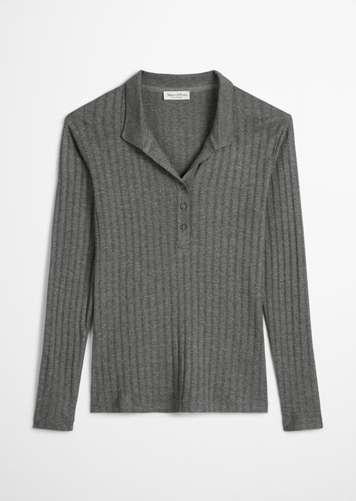 Jersey polo shirt regular — Warm Granite Melange