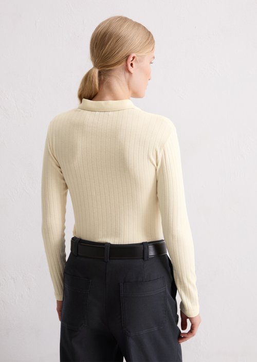 Jersey polo shirt regular — Raw Cream