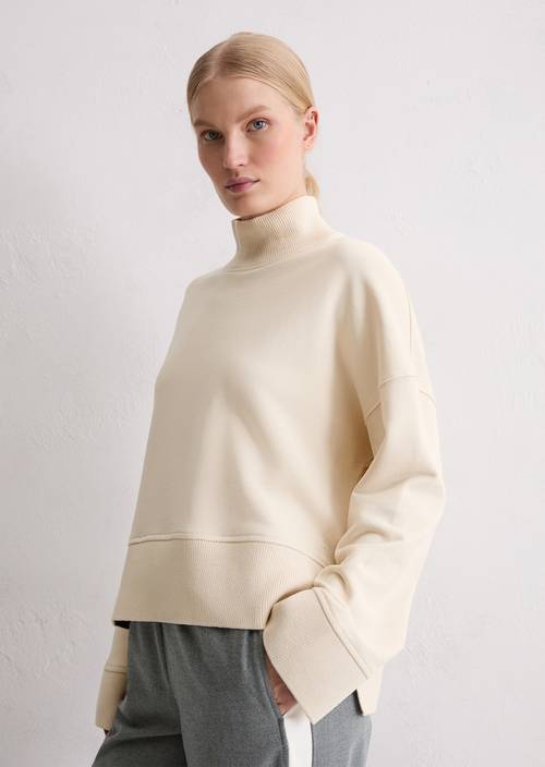 Sweatshirt relaxed Raw Cream in Frontalansicht