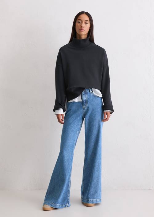 Sweatshirt relaxed Deep Night Blue in Frontalansicht