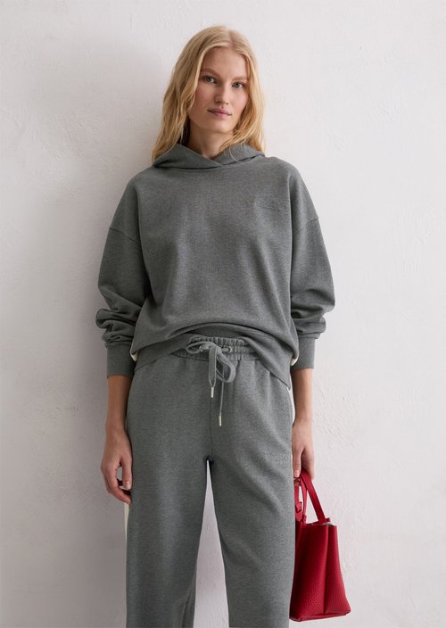 Logo hooded sweatshirt relaxed — Warm Granite Melange