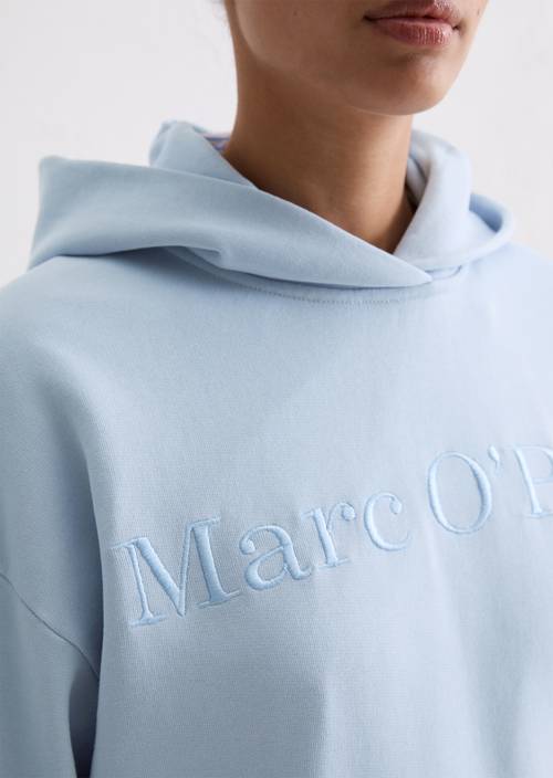 Logo-Kapuzensweatshirt relaxed Soft Sea in Detailansicht