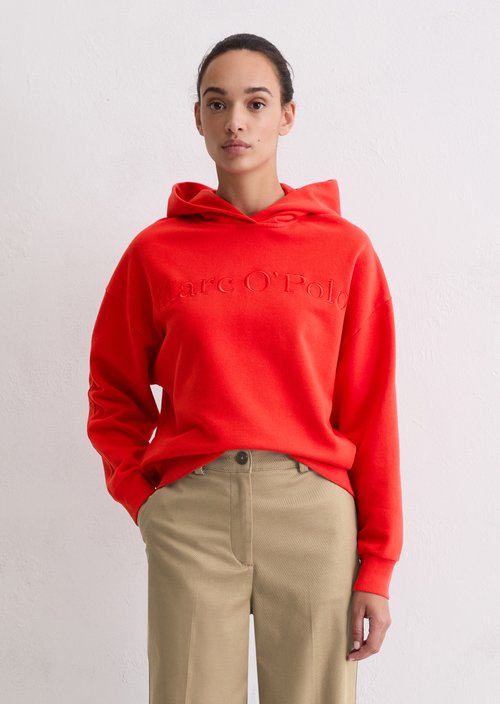 Logo hooded sweatshirt relaxed — Bright Red