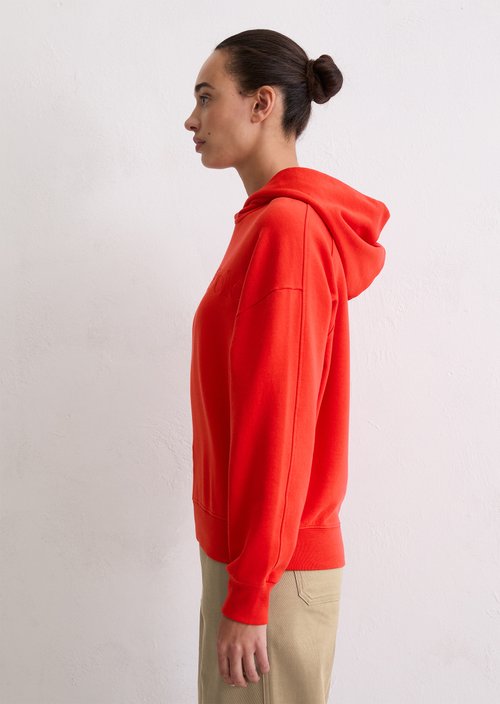 Logo hooded sweatshirt relaxed — Bright Red