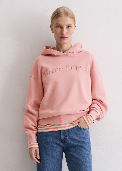 Logo hooded sweatshirt relaxed — Natural Rose