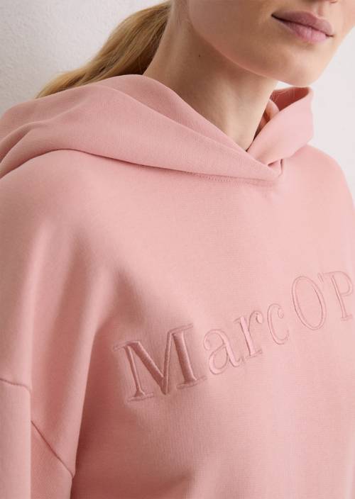 Logo hooded sweatshirt relaxed Natural Rose in detail view