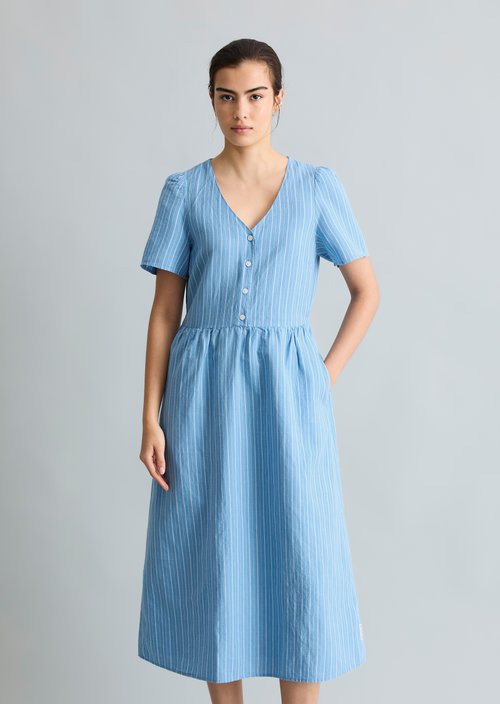 Striped dress regular — Light Blue