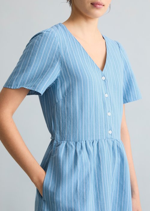 Striped dress regular — Light Blue