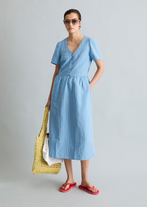 Striped dress regular — Light Blue
