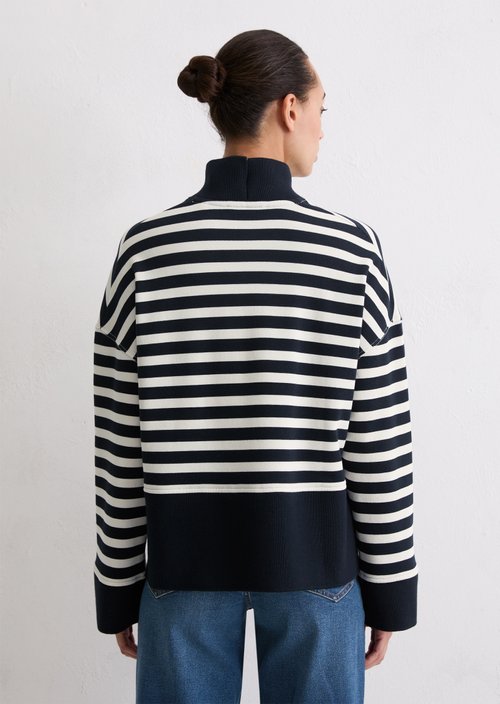 Relaxed striped sweatshirt — Dark Blue