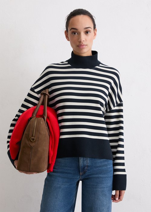 Relaxed striped sweatshirt — Dark Blue
