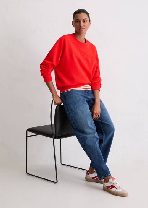 Sudadera relajada con logotipo Bright Red en vista frontal