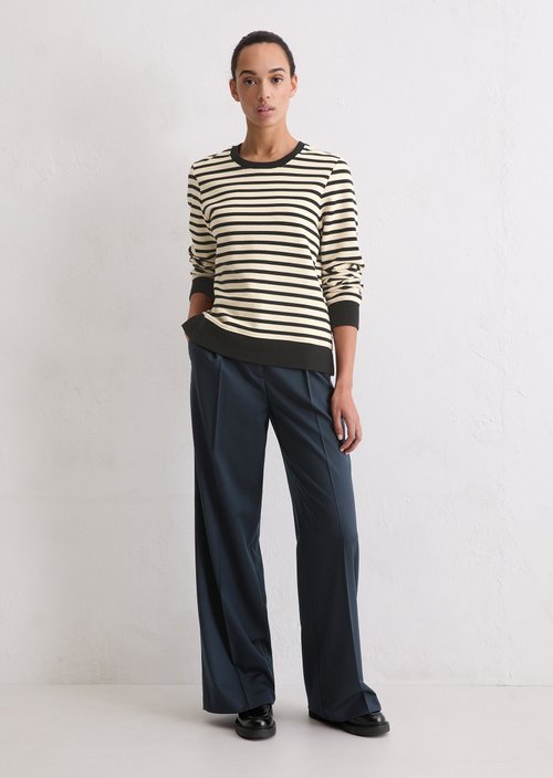 Regular striped sweatshirt — Dark Blue