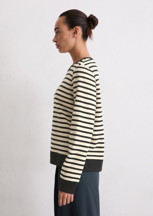 Regular striped sweatshirt — Dark Blue