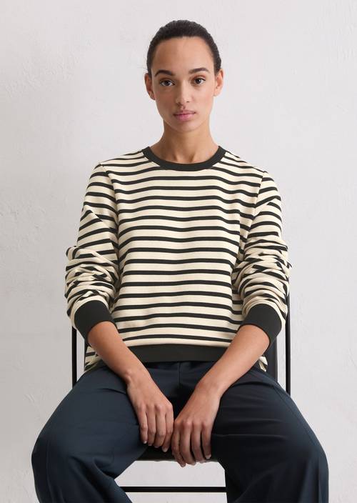 Regular gestreept sweatshirt Dark Blue in vooraanzicht