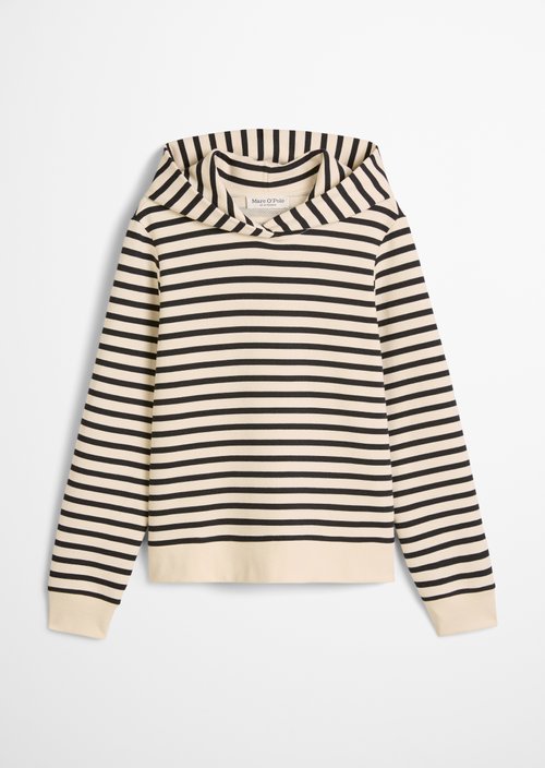 Striped hooded sweatshirt relaxed — Dark Blue