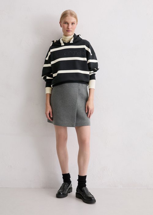 Striped hoodie relaxed — Dark Blue