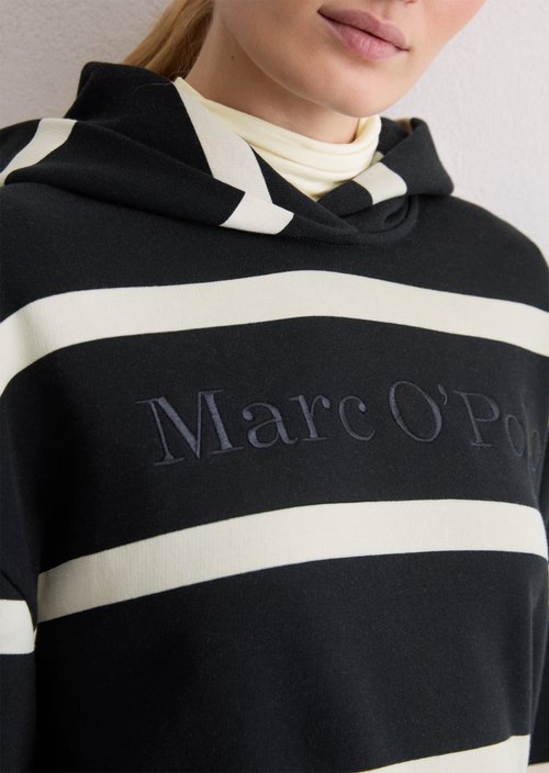 Striped hoodie relaxed — Dark Blue