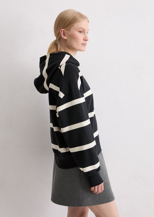 Striped hoodie relaxed — Dark Blue