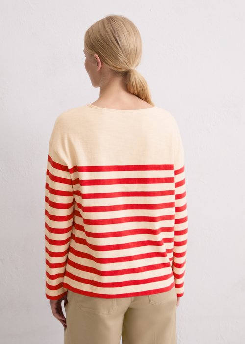 Striped longsleeve relaxed — Medium Red