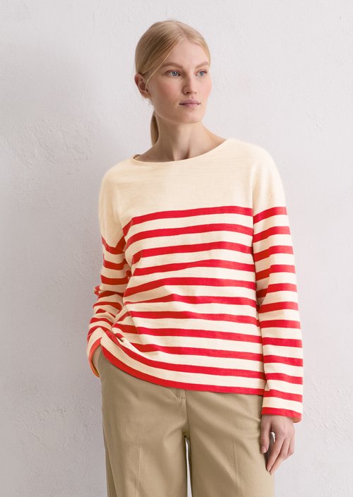 Striped longsleeve relaxed — Medium Red