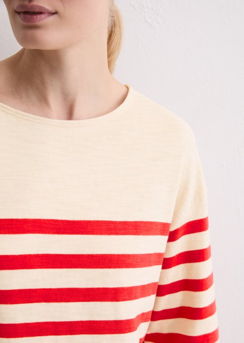 Striped longsleeve relaxed — Medium Red