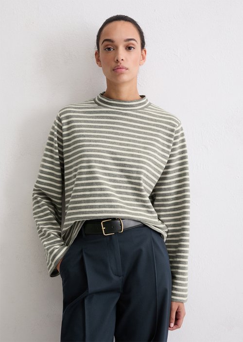 Striped turtleneck longsleeve regular — Dark Grey