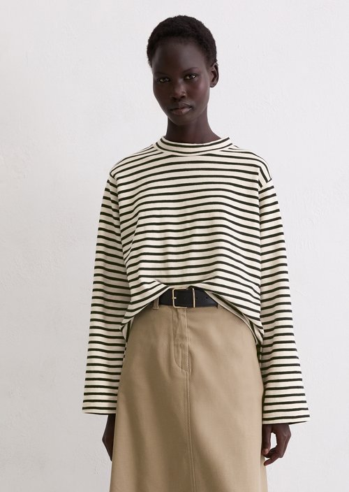 Striped turtleneck longsleeve regular — Dark Blue