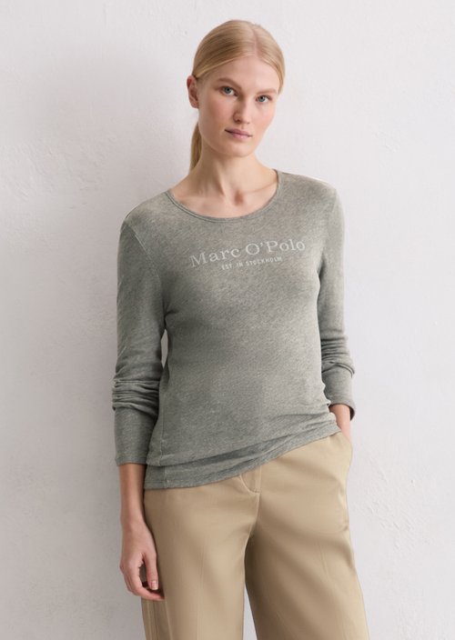 Logo longsleeve regular — Warm Granite Melange