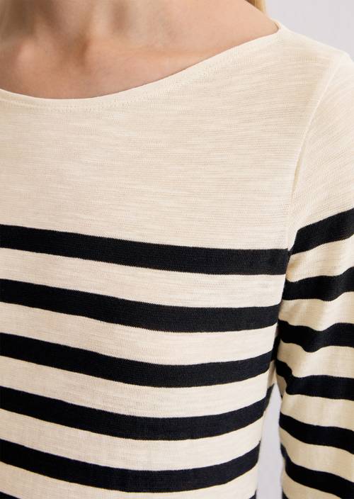 Pruhovaný rukáv s dlouhým rukávem Dark Blue v detailním pohledu