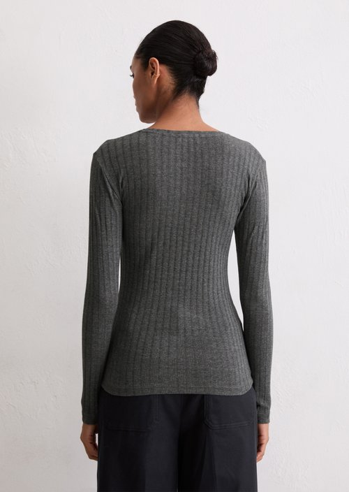 Longsleeve slim — Warm Granite Melange
