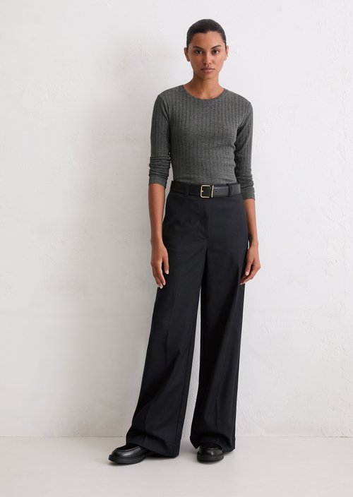 Longsleeve slim — Warm Granite Melange