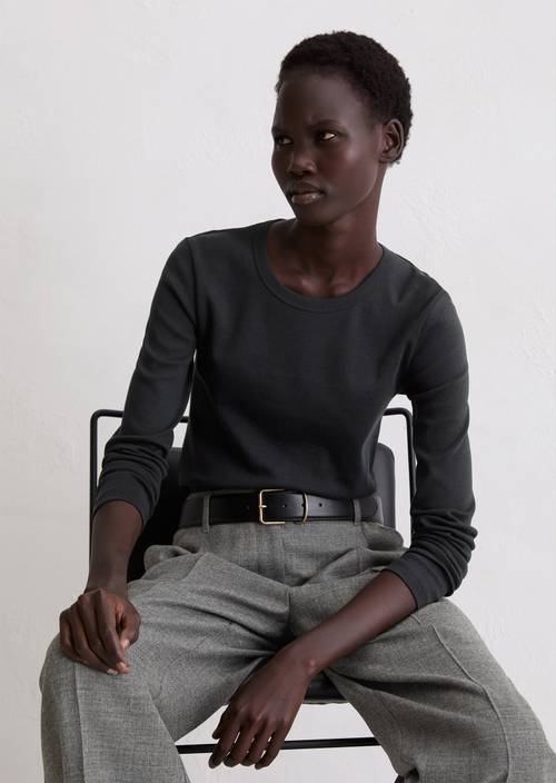 Longsleeve regular Deep Night Blue in front view