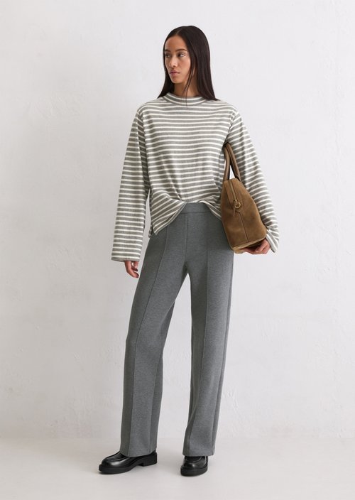 Relaxed jersey pants — Warm Granite Melange