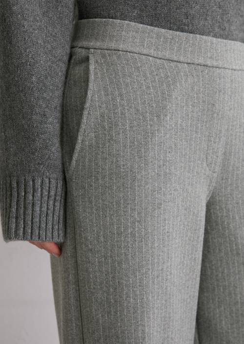 Relaxed pinstripe jersey pants Light Grey in detail view