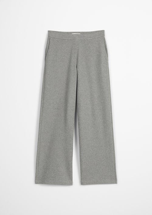 Relaxed pinstripe jersey pants — Light Grey