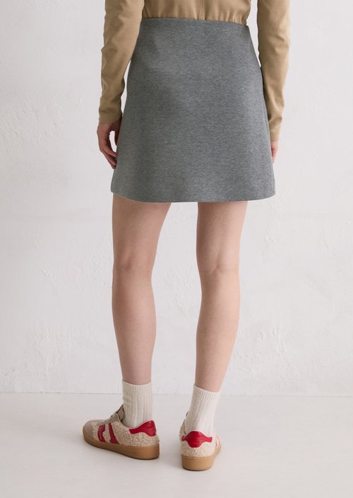 Jersey mini skirt regular — Warm Granite Melange