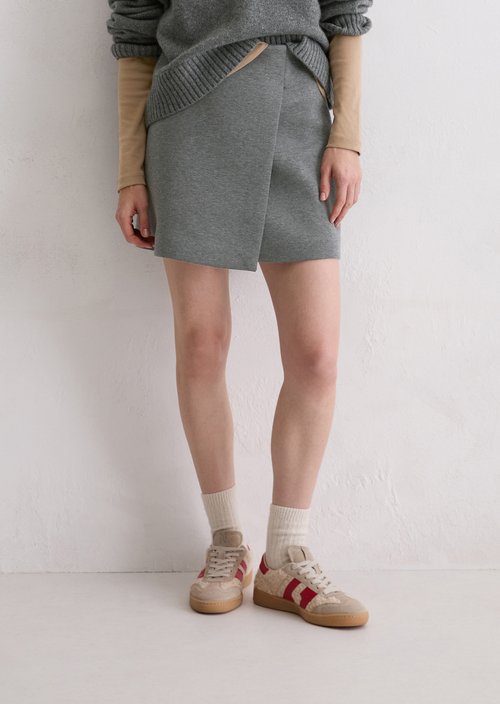 Jersey mini skirt regular — Warm Granite Melange