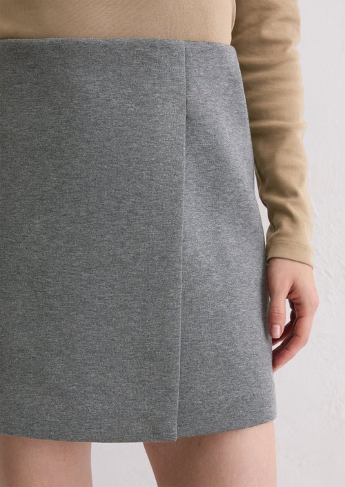 Jersey mini skirt regular — Warm Granite Melange