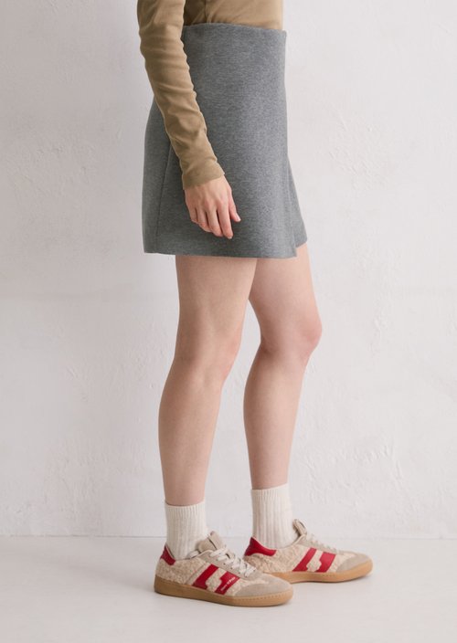 Jersey mini skirt regular — Warm Granite Melange
