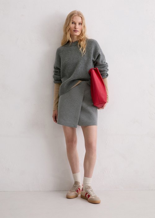 Jersey mini skirt regular — Warm Granite Melange
