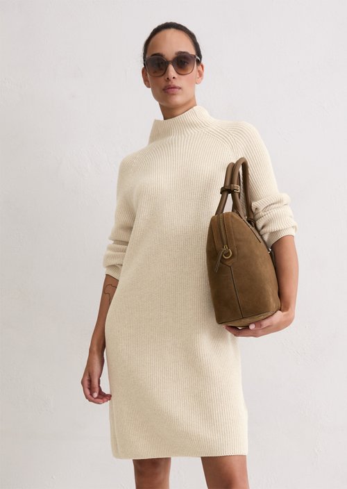 Marc O'Polo DfC gebreide jurk los, Dames, beige, 42, 100% Katoen