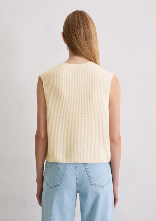 Sleeveless knitted vest slim — Raw Cream