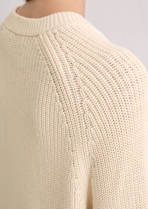 Cardigan regular Raw Cream in Detailansicht