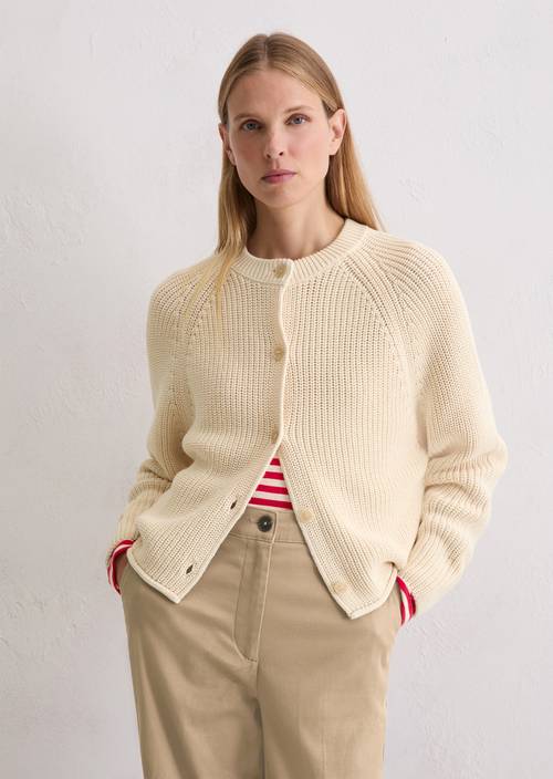 Cardigan regular Raw Cream in Frontalansicht
